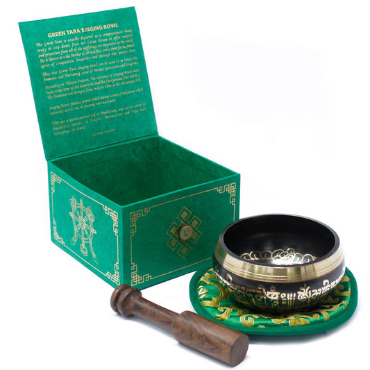 Tibetan cuenco set - Green Tara 10cm (min 400gm)