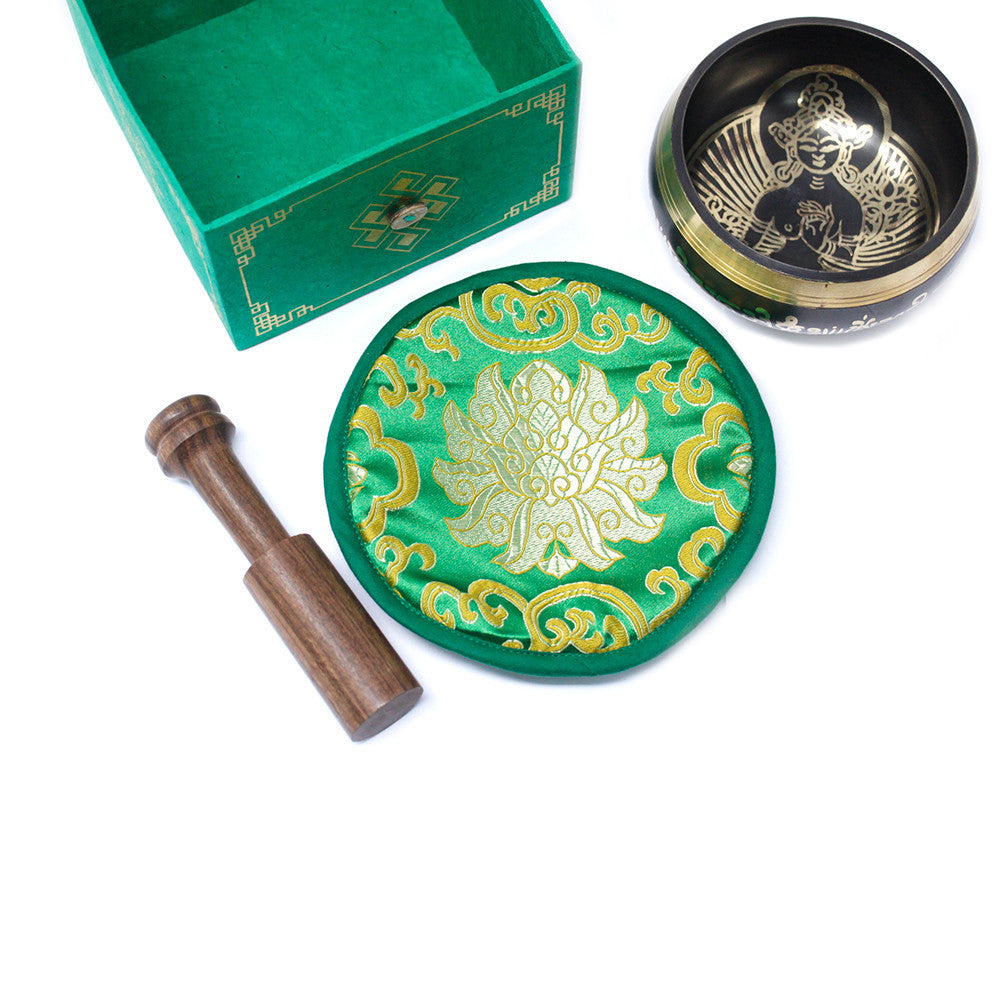 Tibetan cuenco set - Green Tara 10cm (min 400gm)