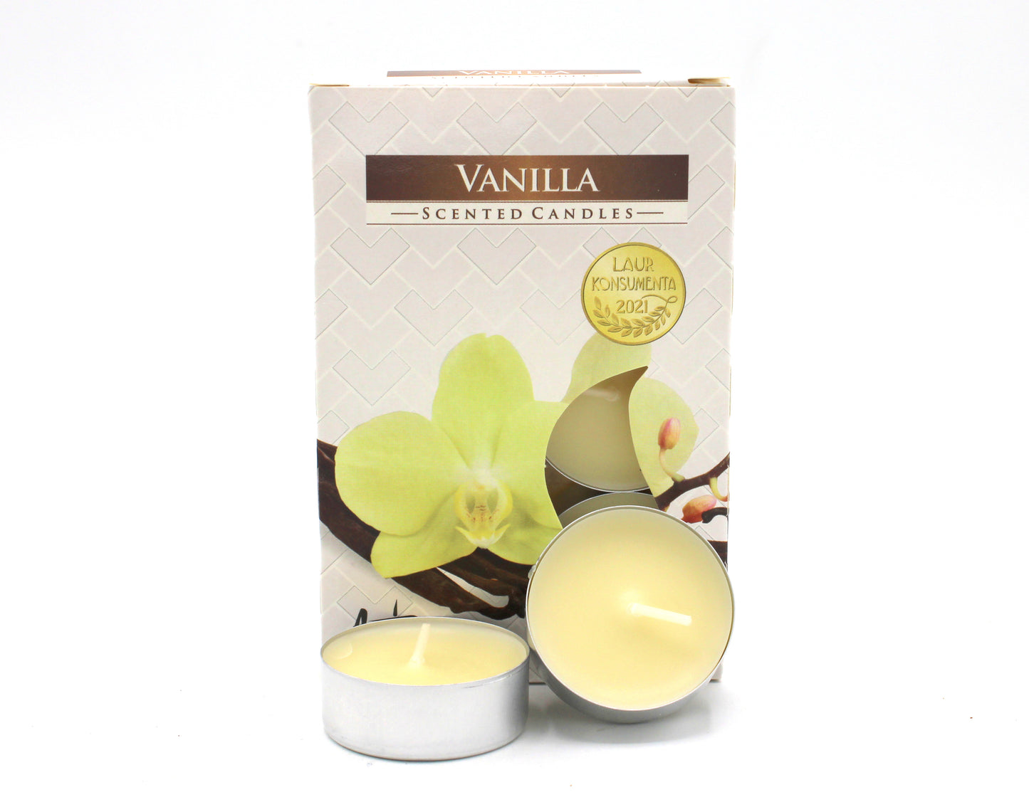 1x Set of 6 Scented Tea Candles - Vainilla