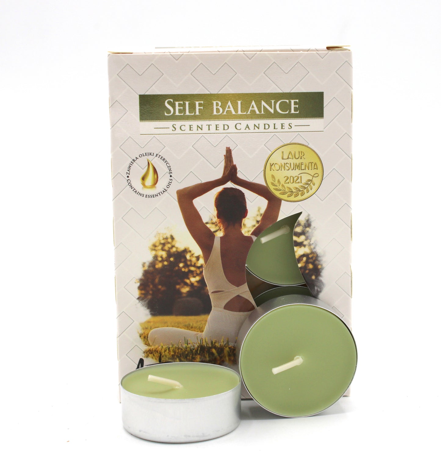 1x Set of 6 Scented Tea Candles - Self-balancing