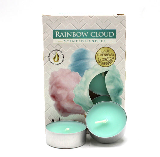 1x Set of 6 Scented Tea Candles - Rainbow Clouds