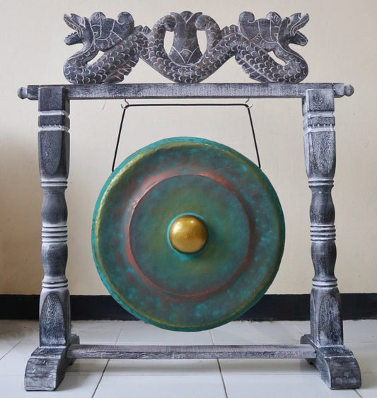 Medium Meditation Gong with Support - 35cm - Green