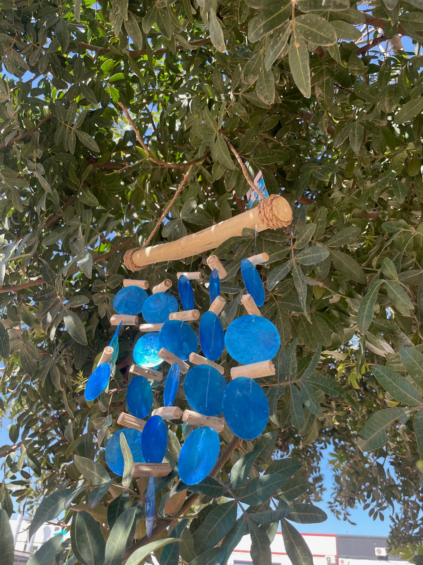 Carillon flottant en bois - Bleu