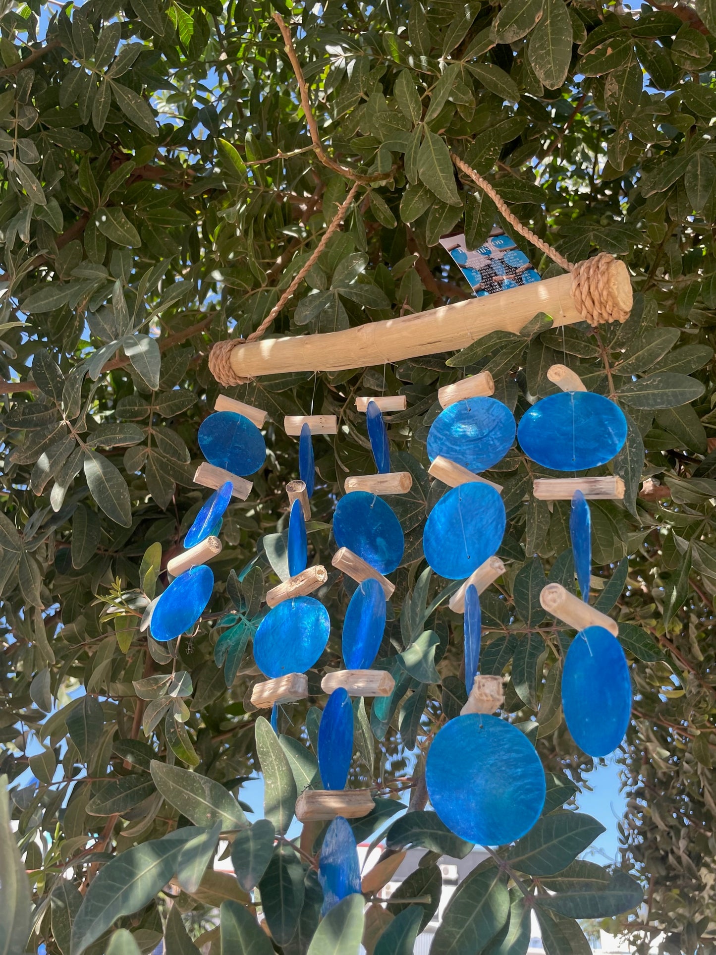 Carillon flottant en bois - Bleu