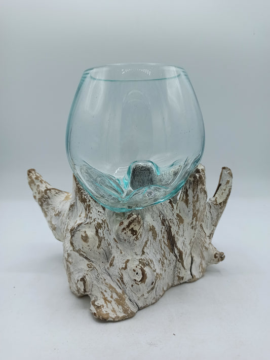 Verre coulé sur bois blanchi - Format Moyen