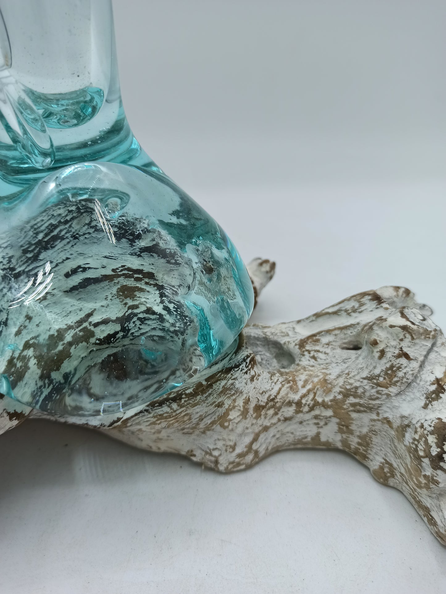 Cast glass on bleached wood - Florero - Mediano