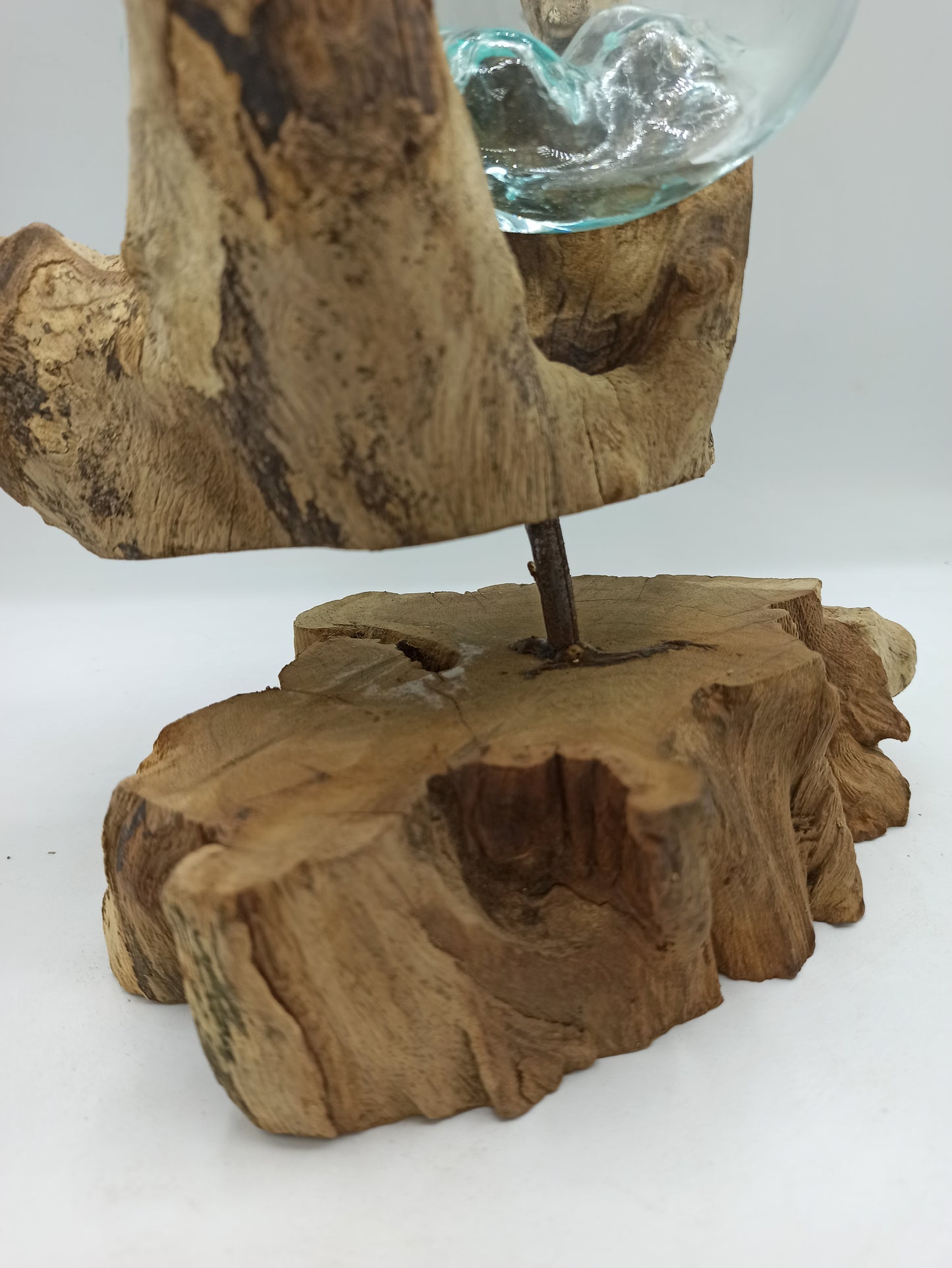 Verre coulé sur bois avec support - Cuenco grande