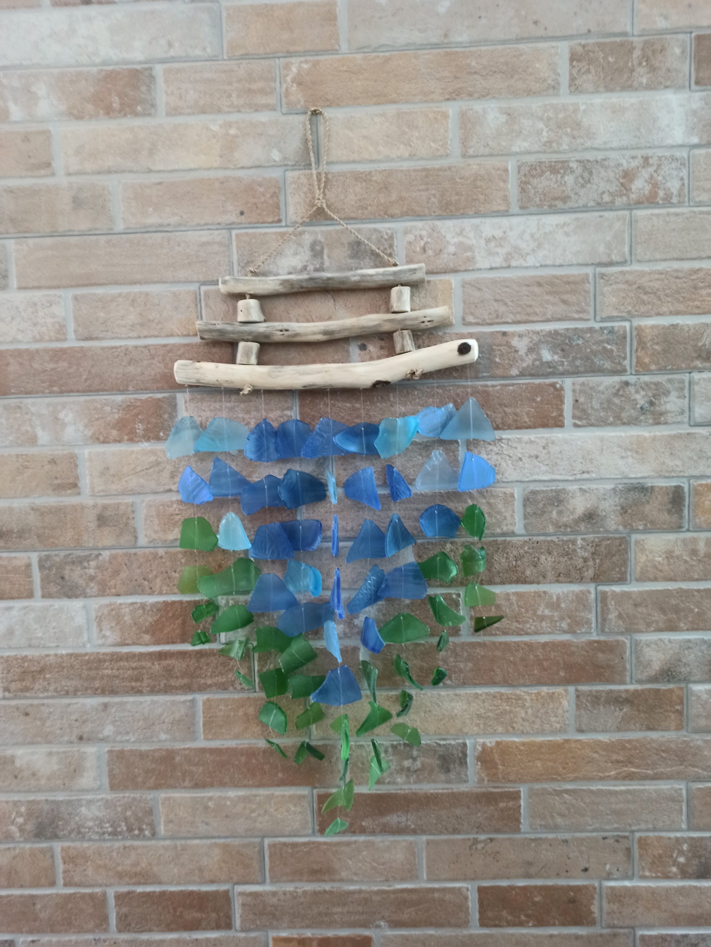 Recycled glass cylinder - Blue and green