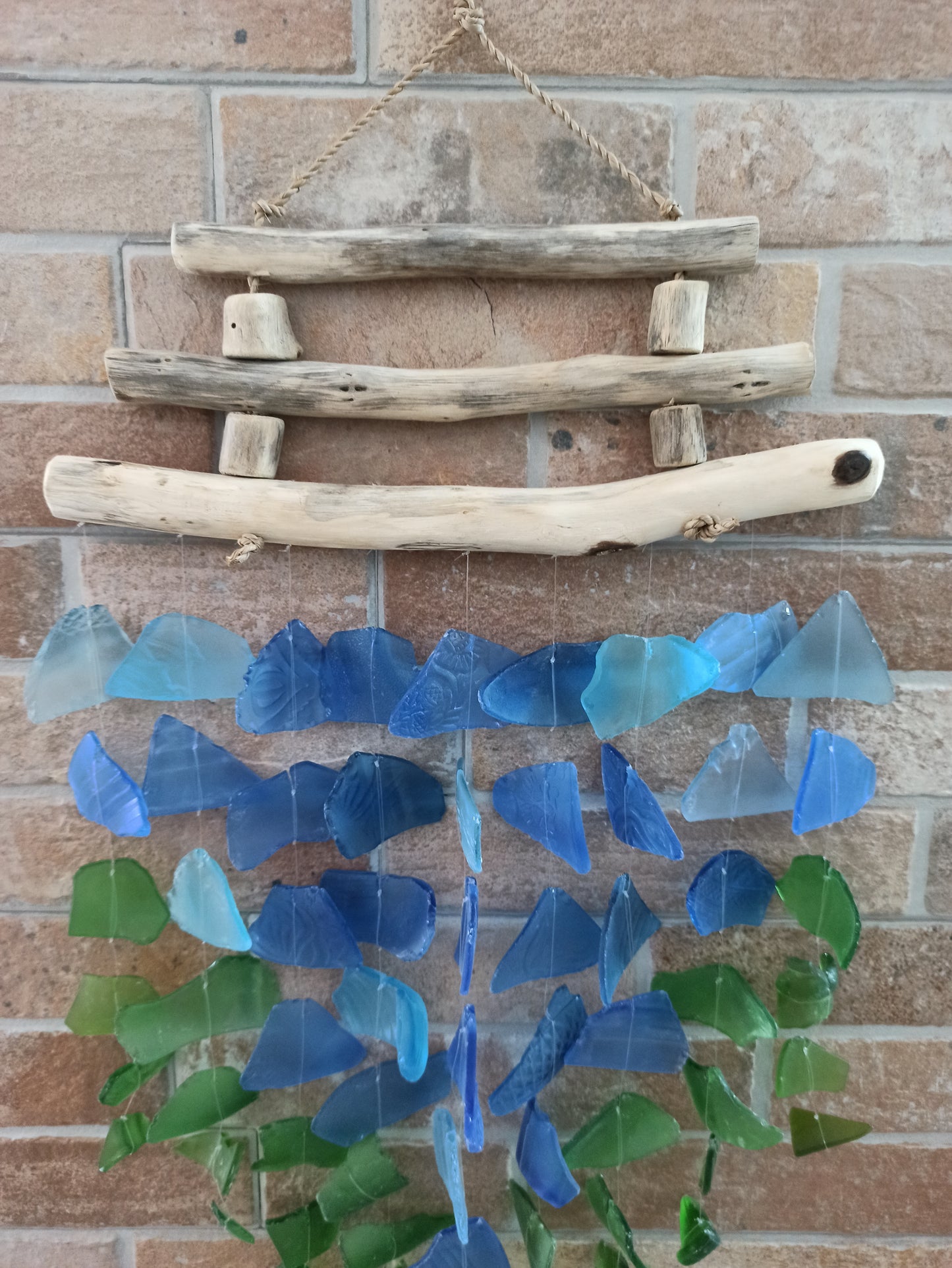 Recycled glass cylinder - Blue and green