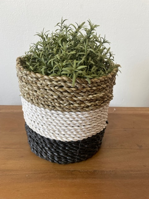 Seaweed basket game - Dark gray / White / Natural