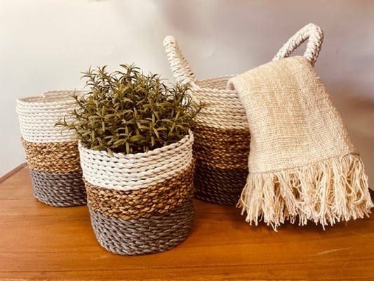 Seaweed basket game - Gray / Natural / White