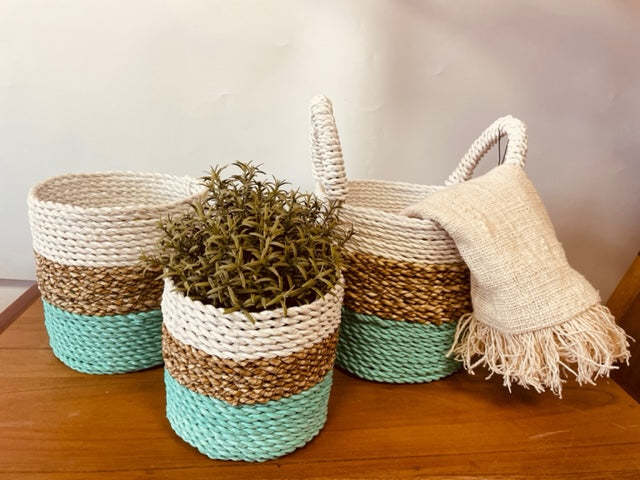 Seaweed basket game - Green/Natural/White