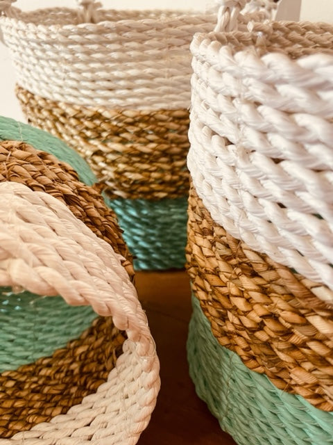 Seaweed basket game - Green/Natural/White