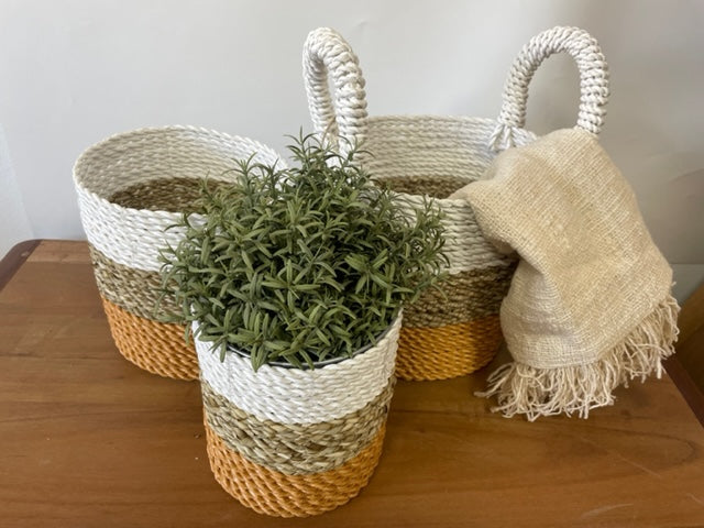 Seaweed basket game - Orange/Natural/White