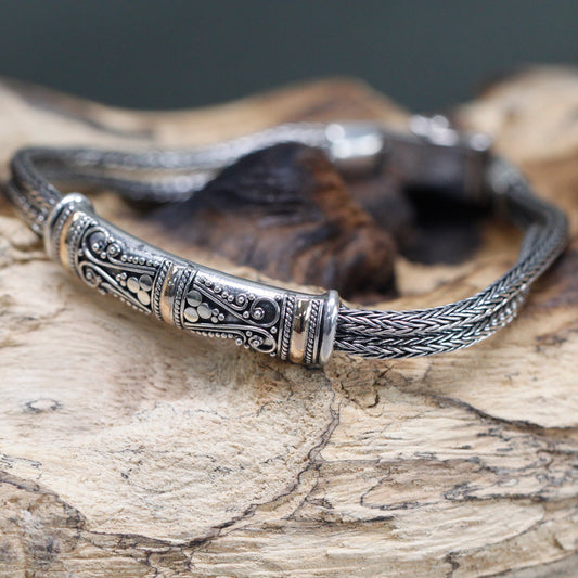 Silver and Gold Bracelet - Cadena Gemela Unisex