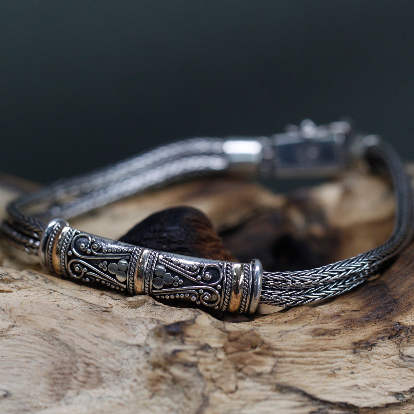 Silver and Gold Bracelet - Cadena Gemela Unisex