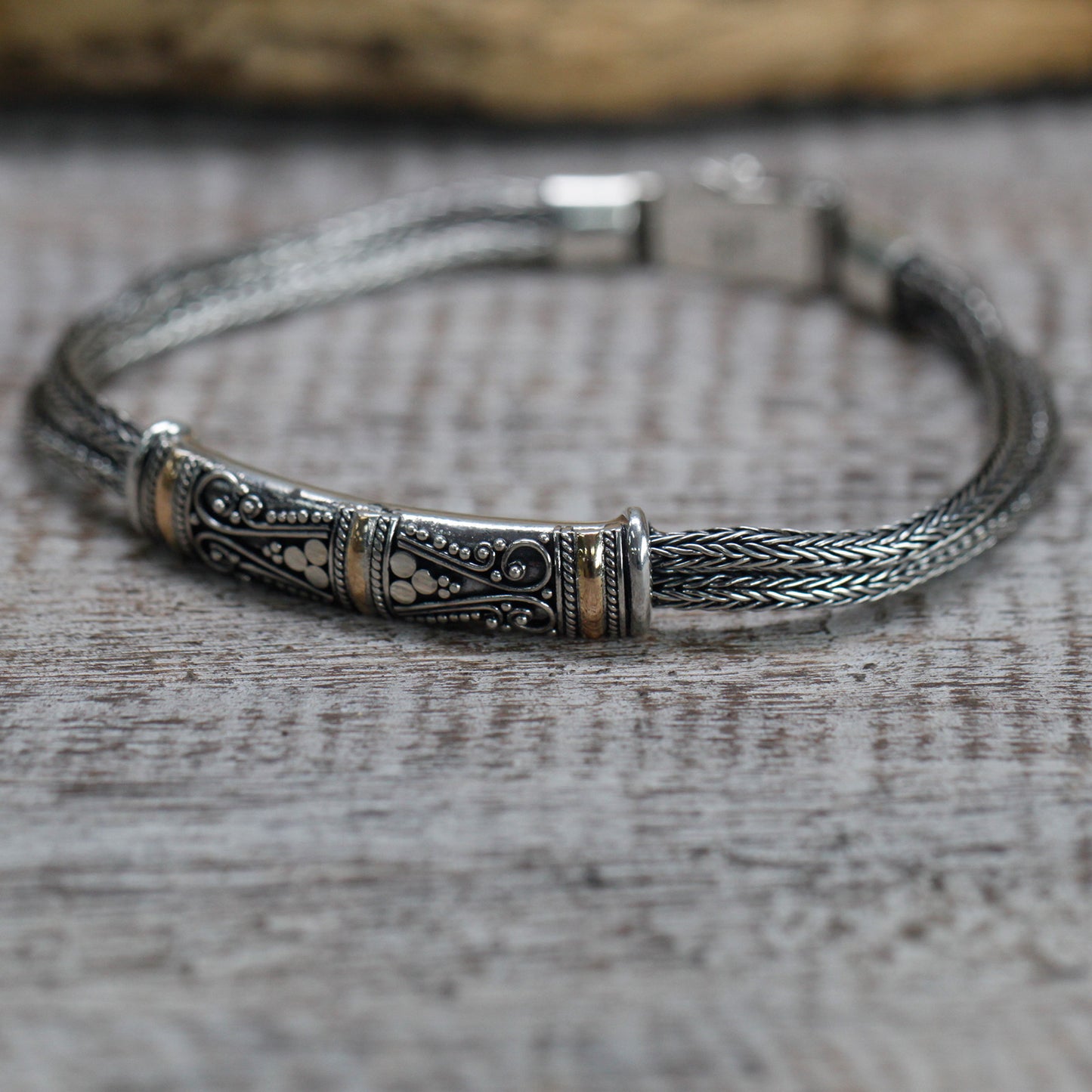 Silver and Gold Bracelet - Cadena Gemela Unisex