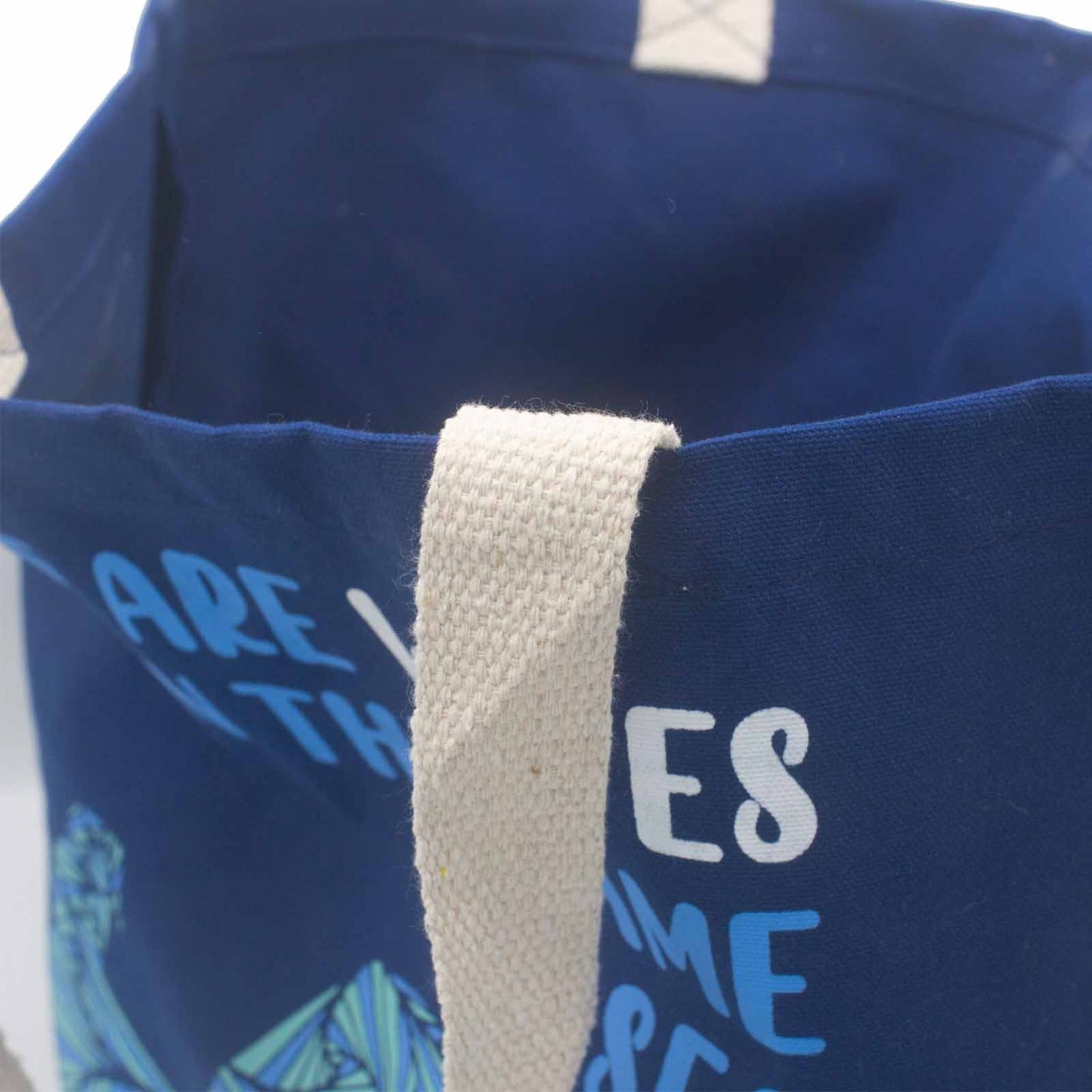 Bolsa de algodón estampada - somos olas  - gris, azul, natural