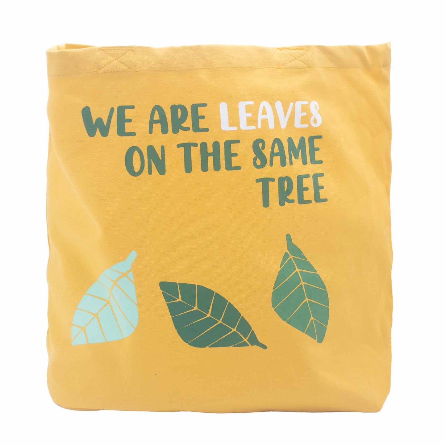 Printed cotton bag - we are today - yellow, blue, natural