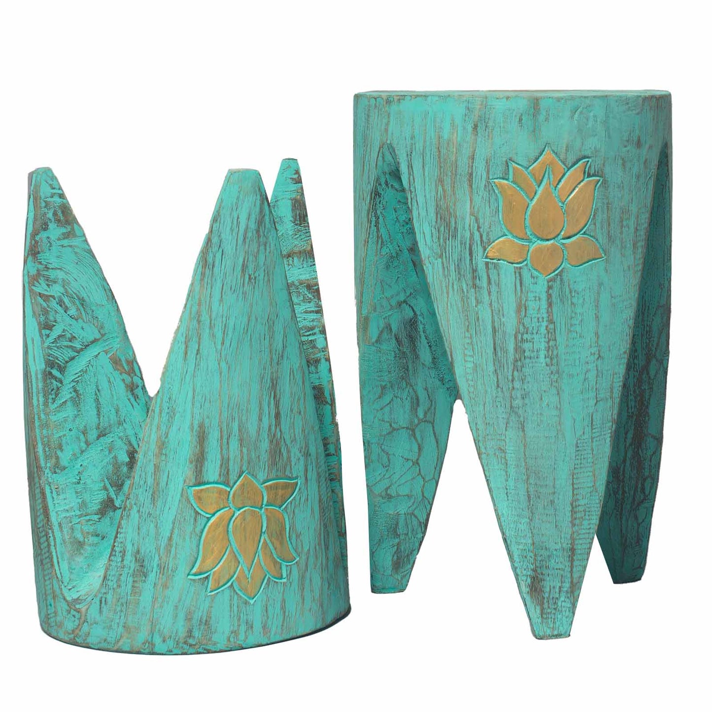 Set of 2 interlocking tables/tables - Turquoise Lrg