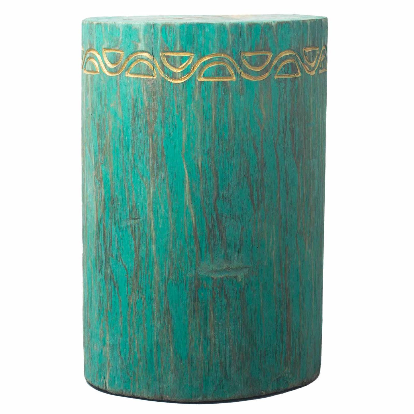 Tribal Stool / Table - Albasia - Turquoise