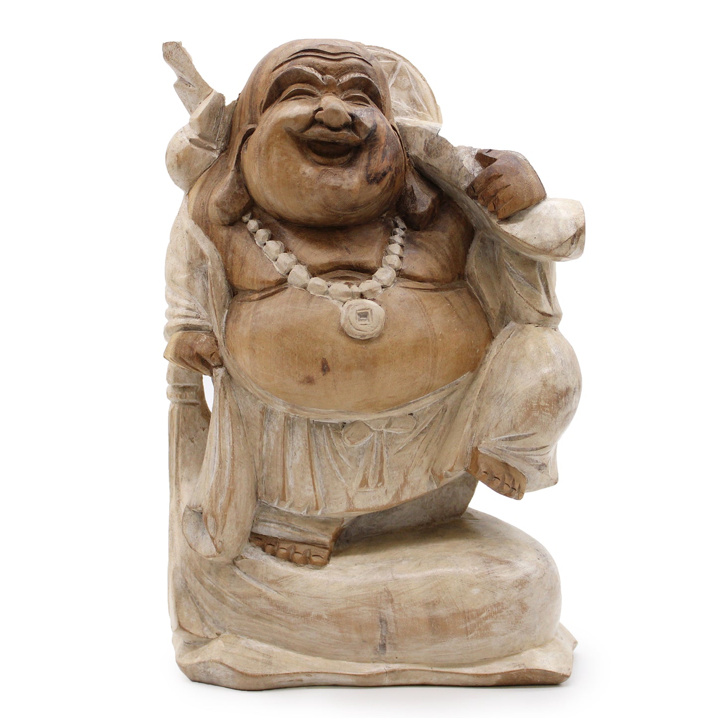 Happy Buddha Bring Wood - Chaux 30cm