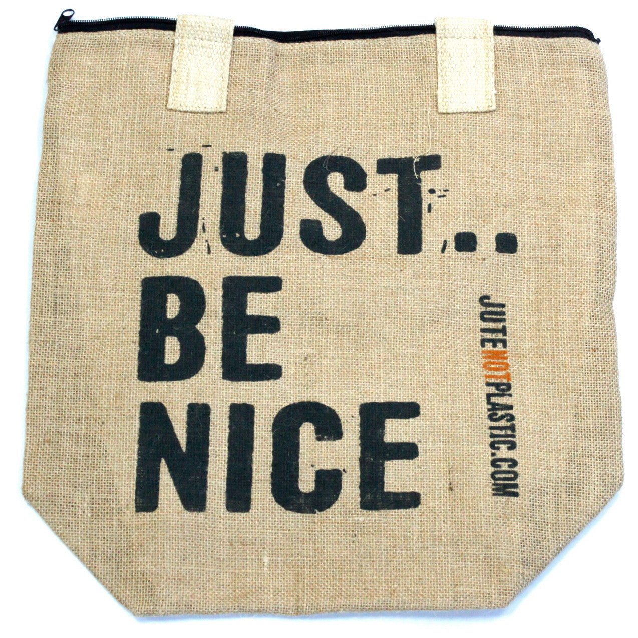 Pochette en jute écologique - Just be nice - (4 modèles disponibles)