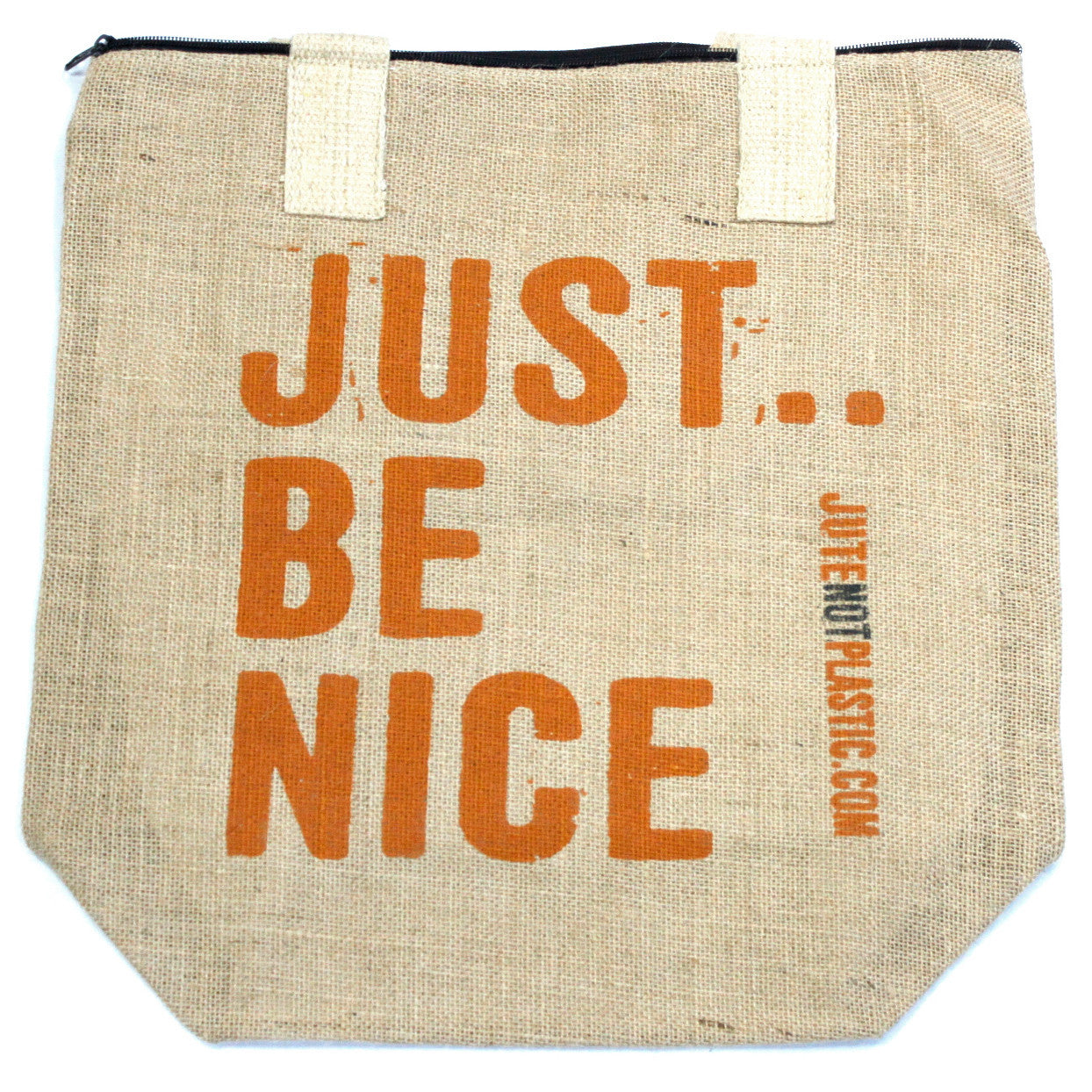 Pochette en jute écologique - Just be nice - (4 modèles disponibles)