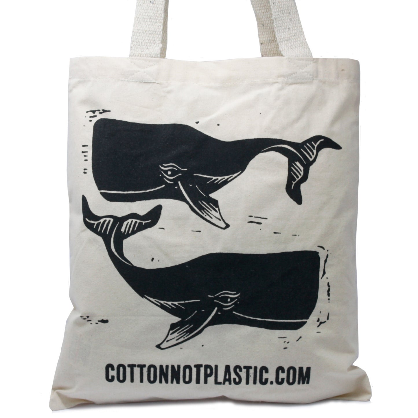 Sac en coton naturel Lrg 6oz 38x42cm - BALEINES