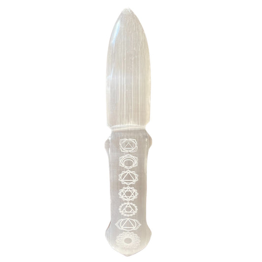 Cuchillo Rituel Sélénite - Chakra