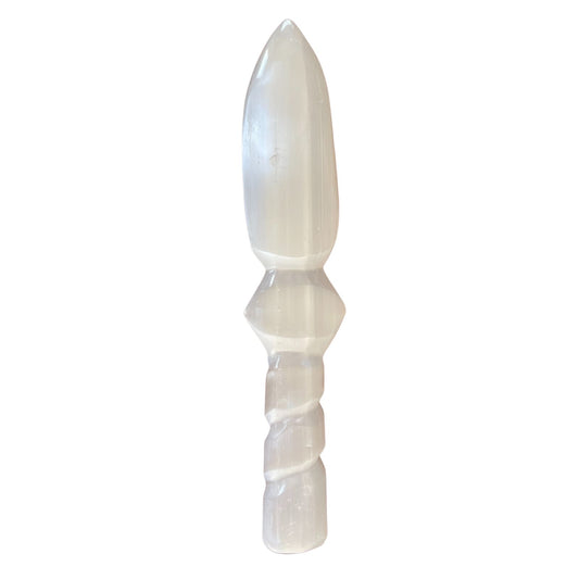 Cuchillo Ritual Selenite Lrg - Spiral (25cm)