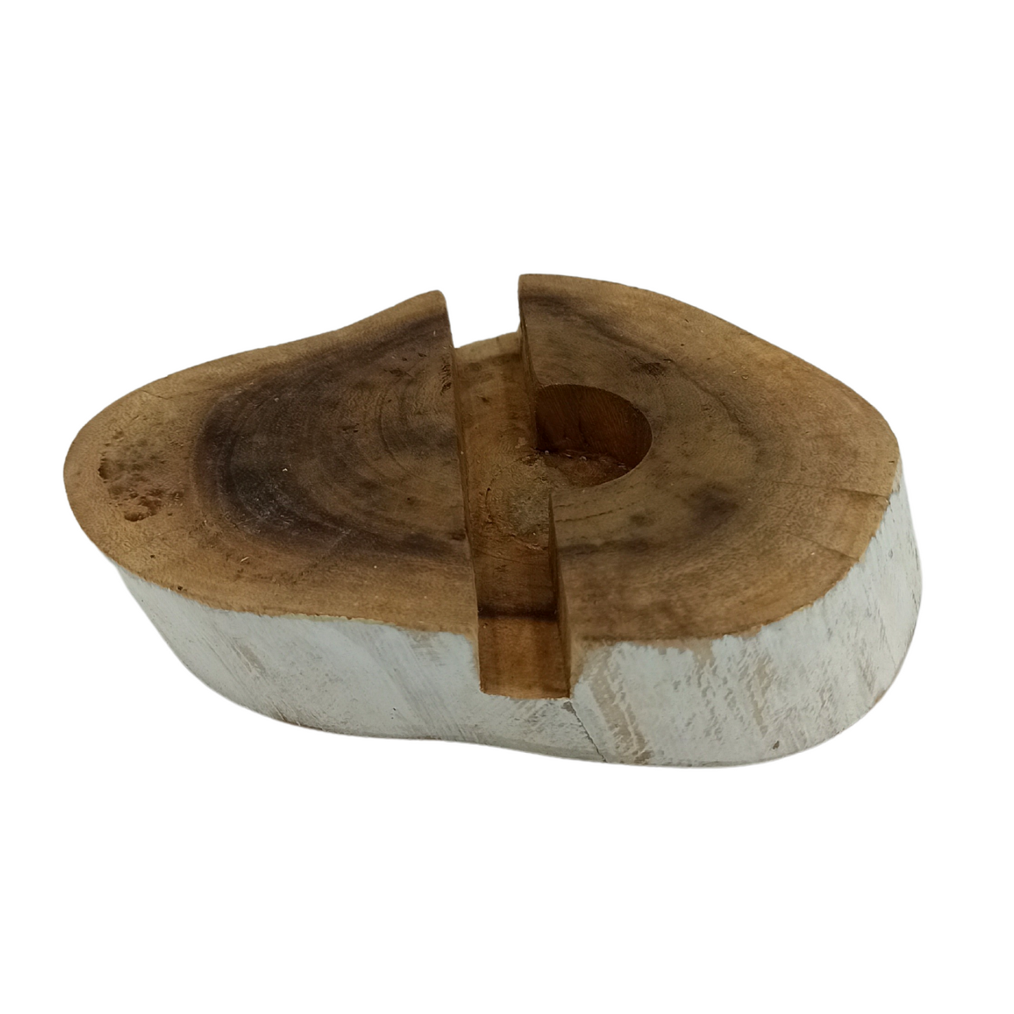 Lrg Gamal Wood Phone Holder - Whitewash