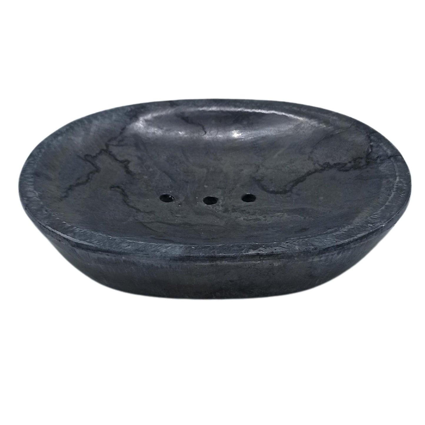 Classic Oval Black Marble Jabonera