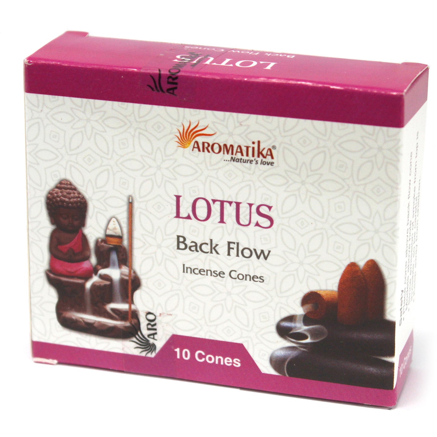 10 Aromatika Backflow Incense Cones - Lotus