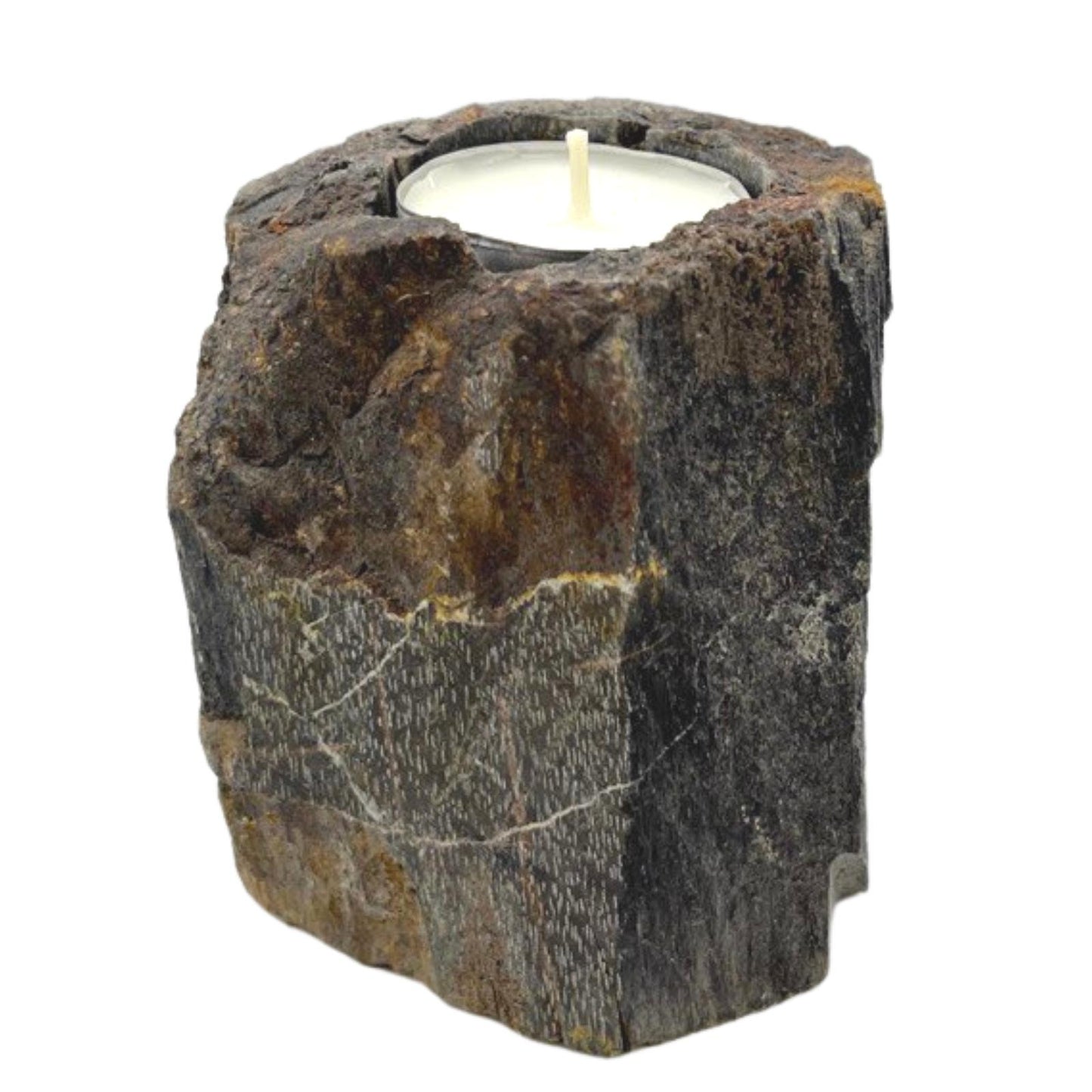 Petrified Wood Candle Holders - Simple Bajo