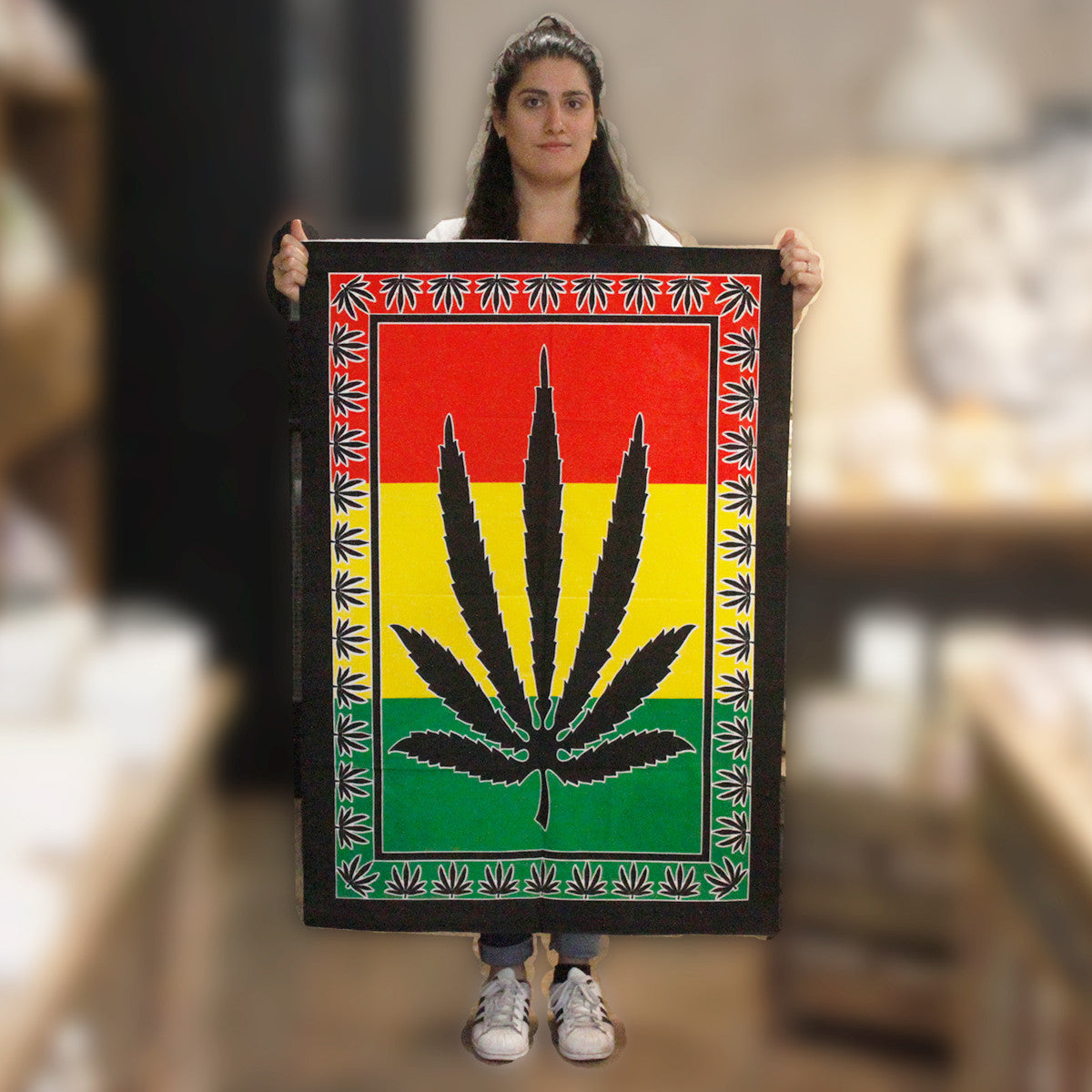 Cotton wall art - Hierba hoja