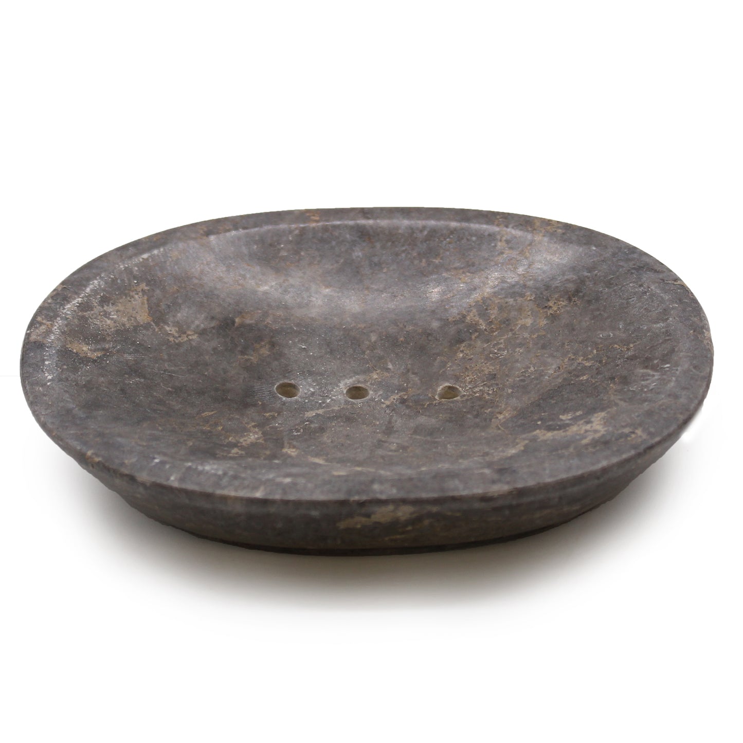 Classic Oval Gray Marble Jabonera