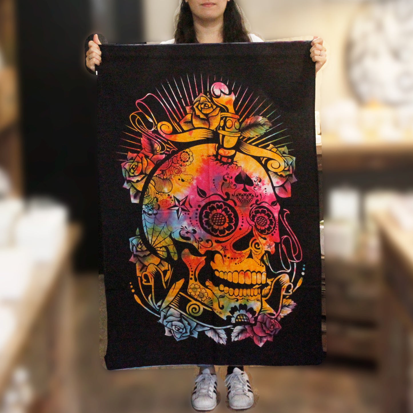 Cotton wall art - Day of the Dead Calavera