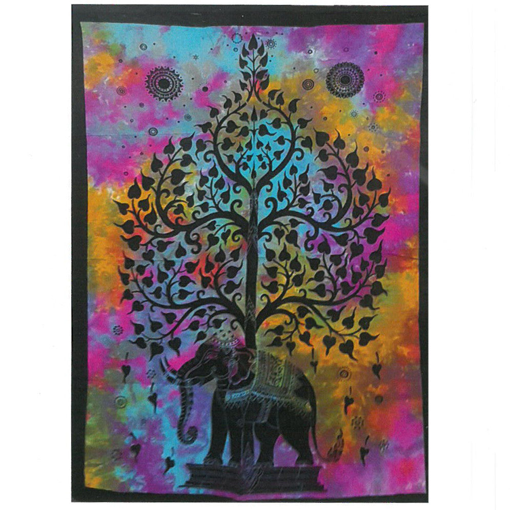 Cotton wall art - Elephant tree