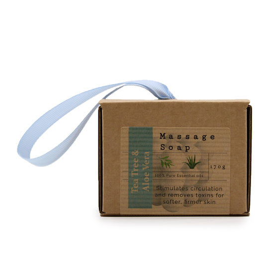 Individual massage soap in box - Tea tree and aloe vera