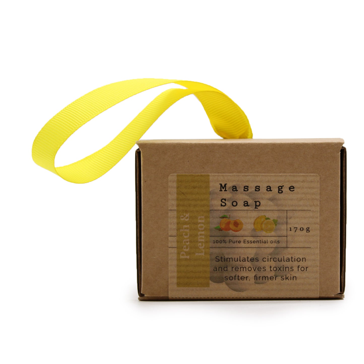 Individual massage soap in box - Melocotón and lemon