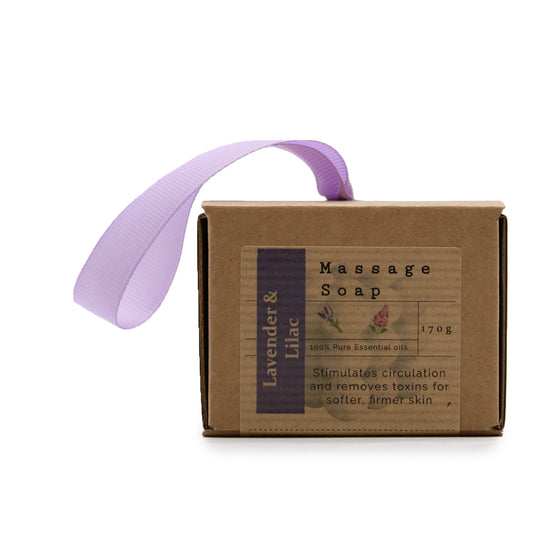 Savon de massage individuel en coffret - Lavande et lilas