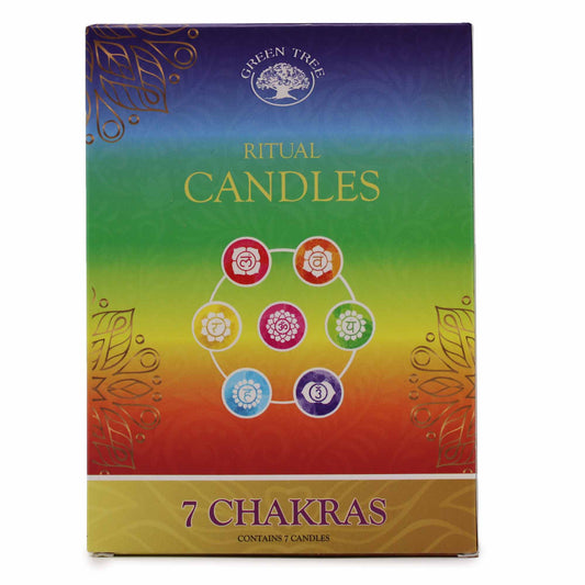 Lot de 7 bougies - 7 Chakras