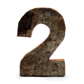 Rustic crust number - "2" (12) - Small 7cm