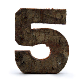 Rustic crust number - "5" (12) - Small 7cm