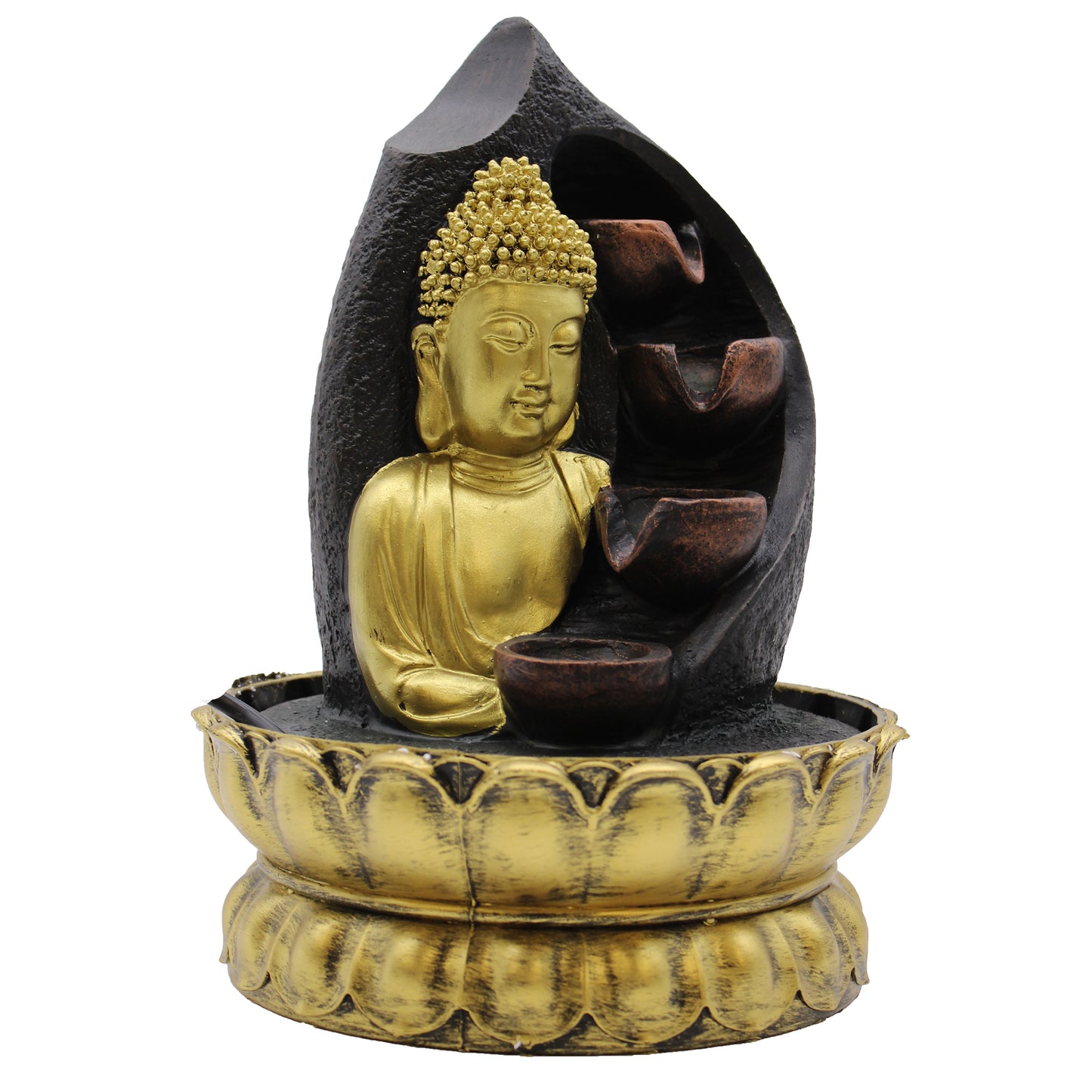 Fontaine à eau dessert - 30 cm - Bouddha doré et bocaux