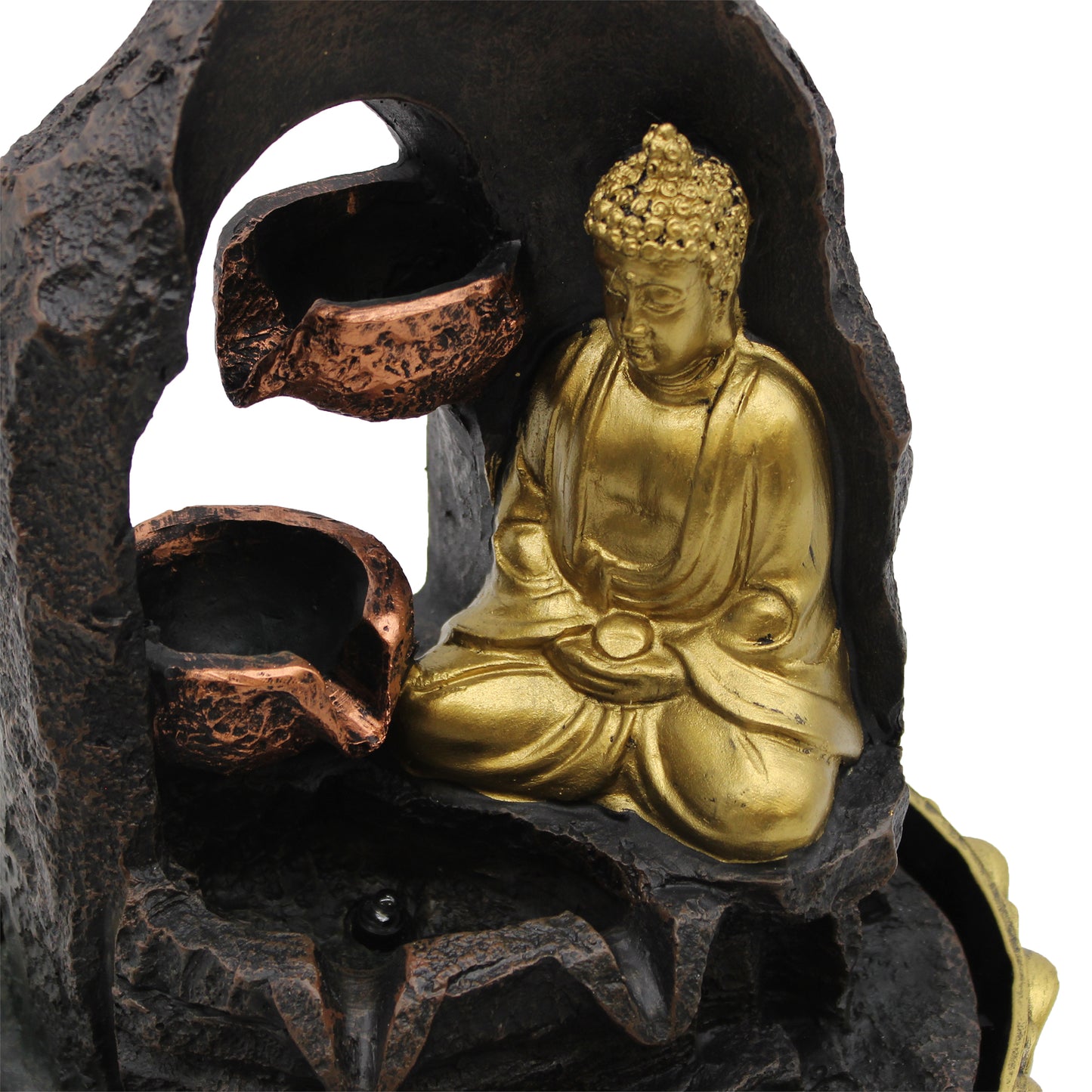 Dessert water fountain - 30 cm - Golden Buddha meditating