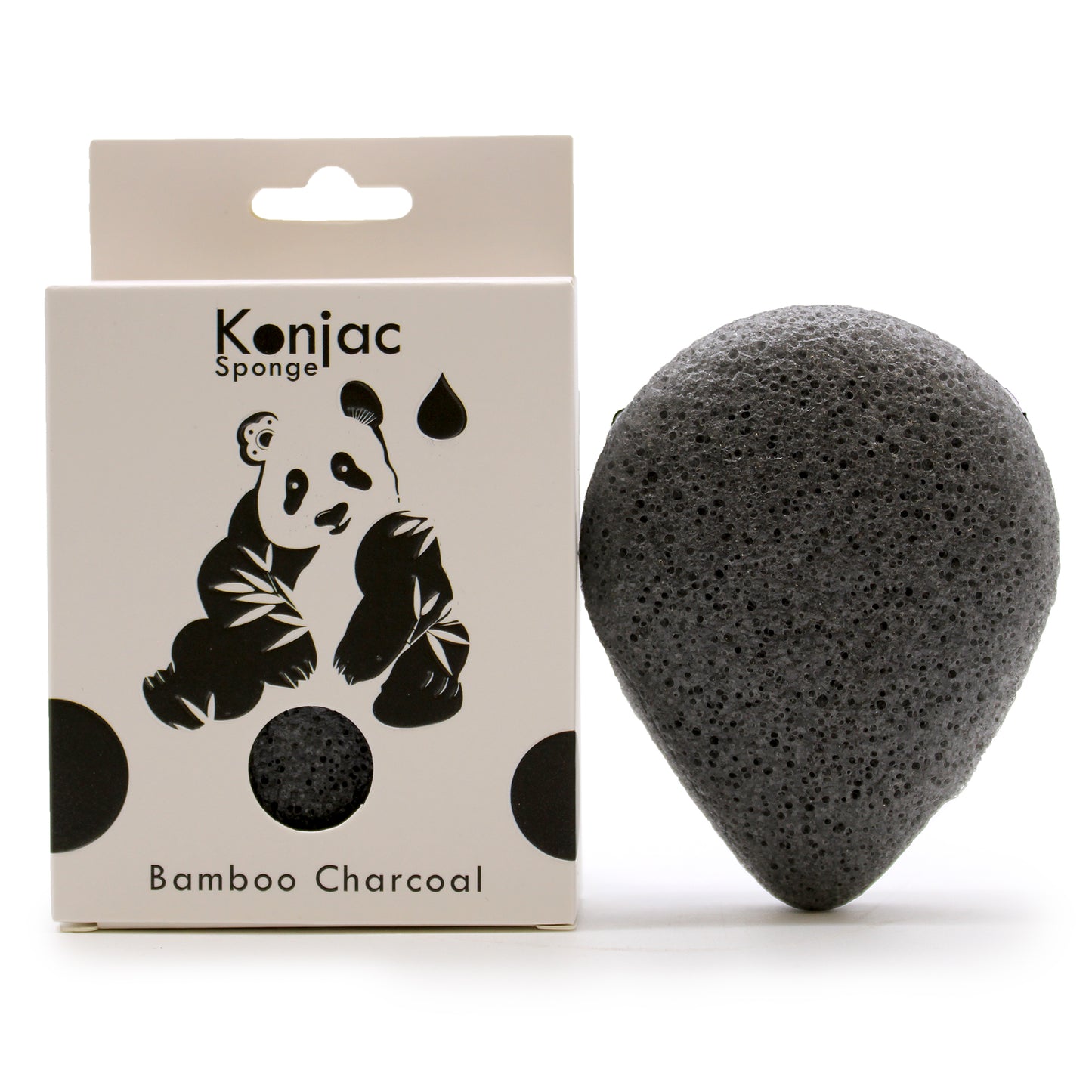 Éponge Konjac Visage - Carbone de Bambou - Antibactérienne