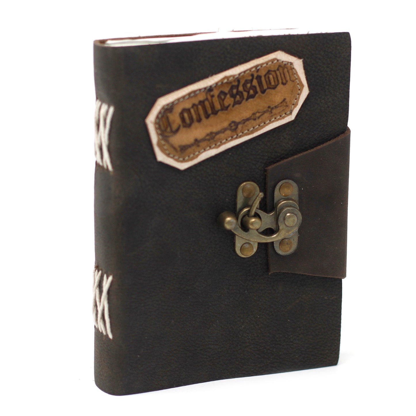 Carnet Confessions en cuir (7x5")