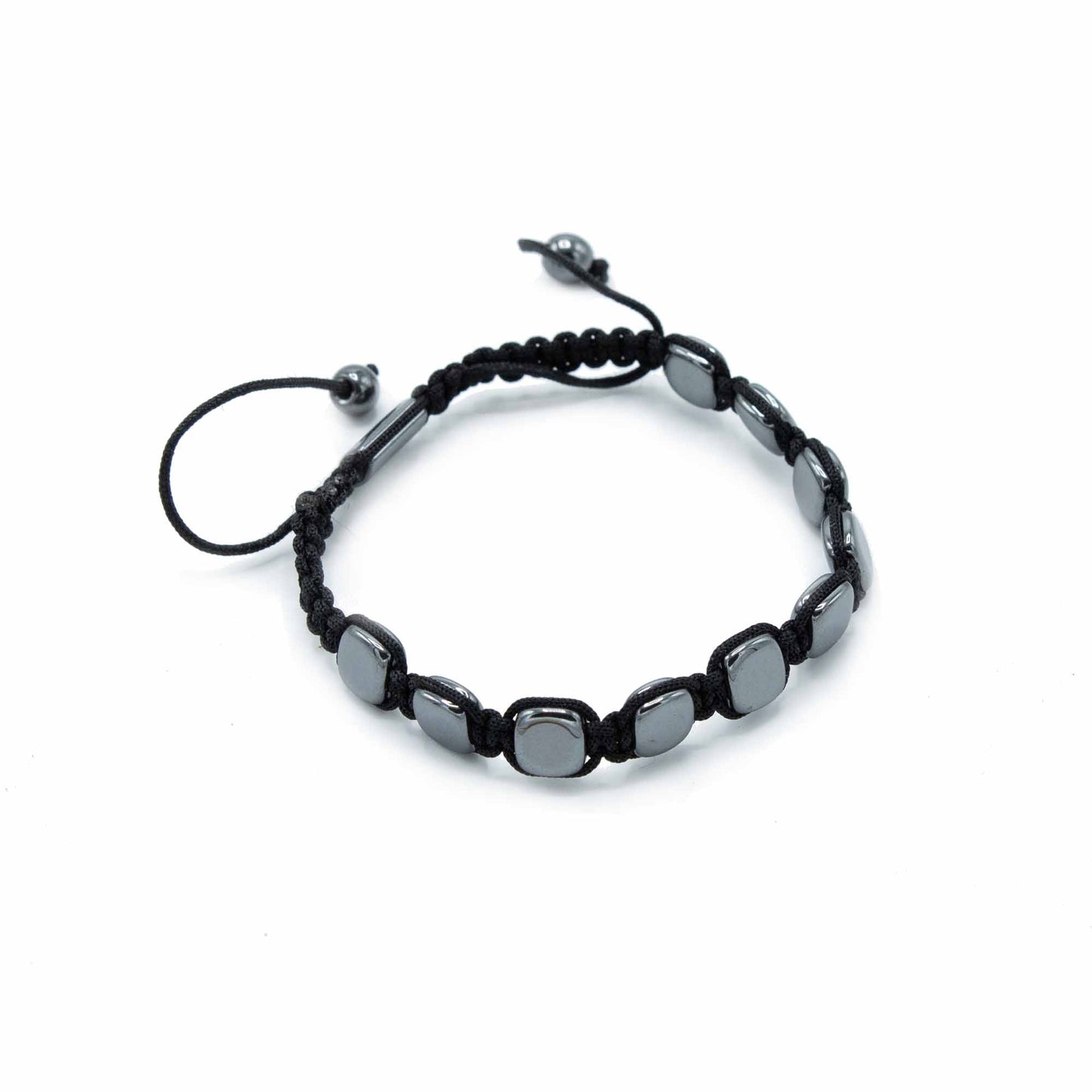 Bracelet magnétique Shamballa Hématite - Coins arrondis